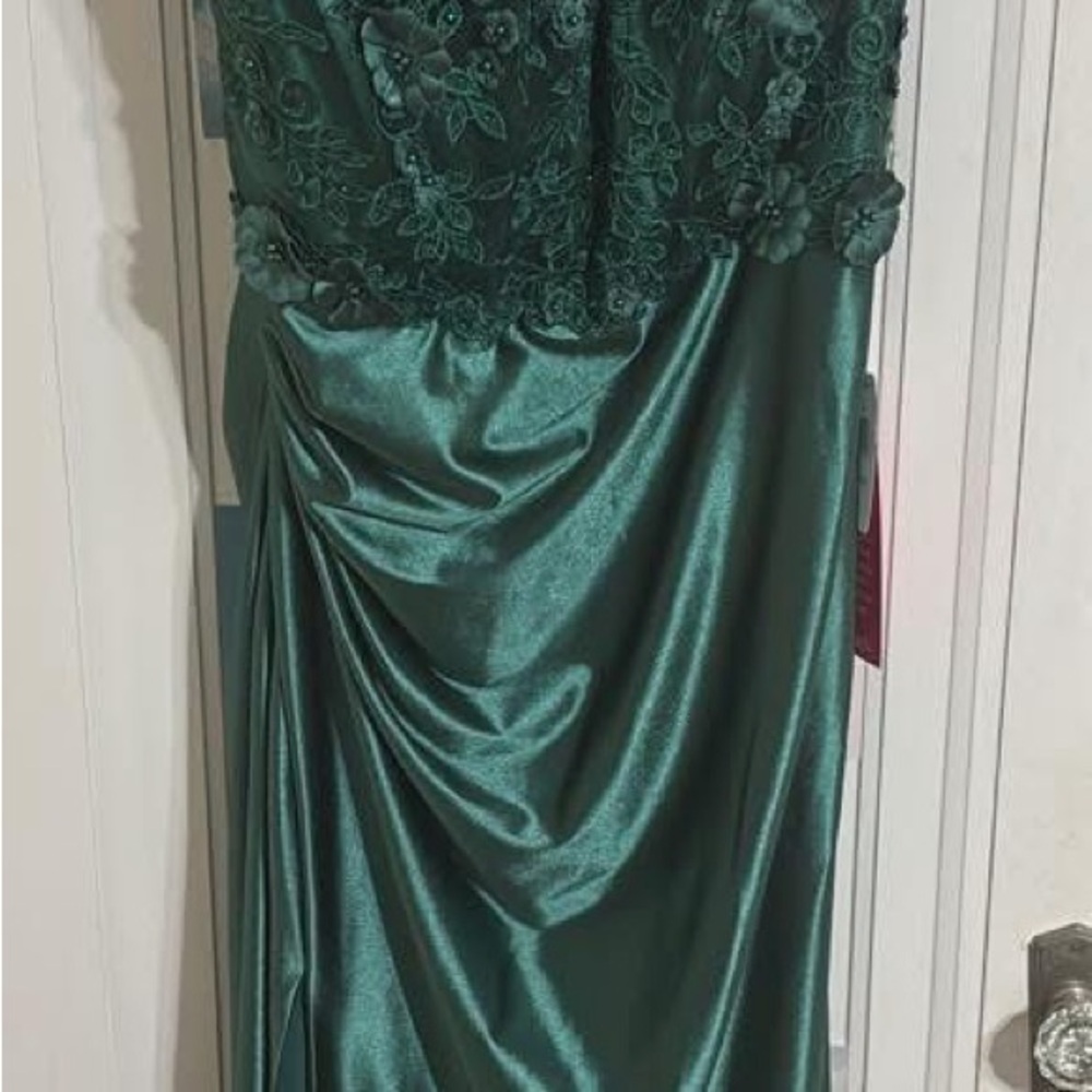 Elegant Green Satin Gown